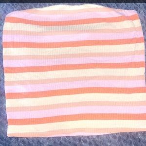 american eagle tube top pink yellow and orange